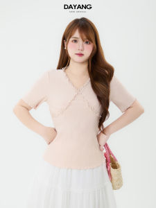 Slim Fit Lace Trim V-Neck Short Sleeve T-Shirt Womens Summer Casual Style Fashionable plus Size Top High Shoulder Line