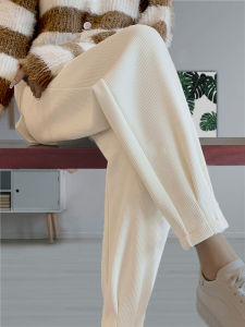 Womens Corduroy Sports Pants Loose Casual Sweatpants High Waist Long Trousers Korean Style Commute Fashion Autumn Winter