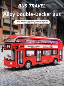 Alloy Simulated London Double Decker Bus Toy Car