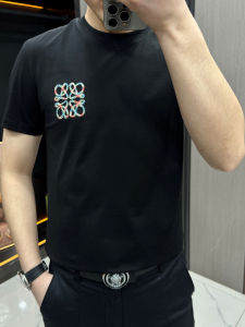 Áo Thun Nam Tay Ngắn Cổ Tròn Thêu Thời Trang Mùa Hè Ôm Vừa Vặn Thường Ngày Đa Năng Phong Cách Giản Dị Chất Lượng Cao