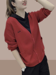 เสื้อสเวตเตอร์คอกลมแขนยาวผู้หญิงฤดูใบไม้ร่วง 2023 ทรงหลวม สไตล์เกาหลี เสื้อผ้าทำงานสำหรับคุณแม่วัยกลางคนและผู้สูงอายุ