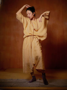 Ecological Hemp Yoga Clothes Loose Fit Yoga Cover up Mountain Folk Pants Large Crotch Pants Zen Meditation Practice Home Brand