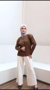 (A 03) MBL One Set Plisket BB / Cardigan Plisket / Atasan Plisket BB / One Set