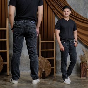 Celana Jeans Pria Panjang Standar Basic Regular 27-38 Low Waist Denim High/Celana Jeans Pria Standar Basic Regular Nyaman Bahan Tebal