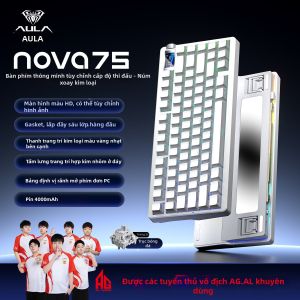 AULA Nova75 Bàn phím cơ không dây 75% 3 chế độ RGB ánh sáng nền thay thế phím nóng tùy chỉnh bàn phím chơi game cho esports và văn phòng