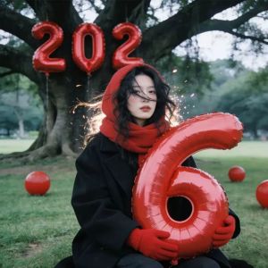 ZLVOEY | Photography Prop Decoration Red Number Balloons