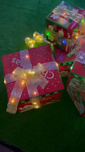 LED Christmas Ribbon Light String Christmas Tree Decoration Colorful Light Silk Gift Box Decor Light