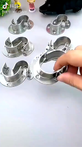 2Pc Stainless Steel Wardrobe Rods Bracket Closet Flange Rod End Supports Curtain Rod U Shaped Holder