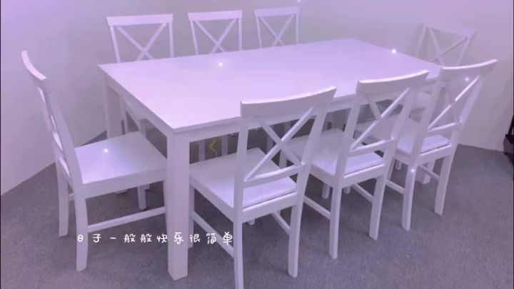 Local warranty ️ Familystar2u-8 seater full solid wood dining set 1 table 8 chairs ready stock ...