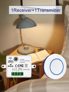 433MHz Wireless 10A Relay Receiver Remote Control Light Switch 220V 110V Mini Round Button Wall Panel Switch For LED Lamp