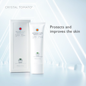 Crystal Tomato Sunscreen Beyond Sun Protection SPF79+: Advanced UVA/UVB Blue Light & Pollution Defense with a Lighter Natural Finish