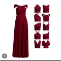 Burgundy Red Infinity Dress with Attached Floorlength Tube Kids/Junior/Adult. 