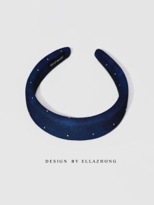 Blue Sparkling Diamond Hairband Headband Sponge Hair Clip Heightening Cranial Top Hair Accessories Personality Original Design