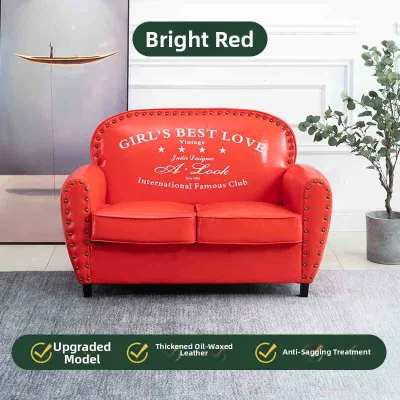 Retro Small Size Sofa Single Double Triple Shop Clothing Store Coffee Shop Industrial Style Bar American European Style Leather Sofa