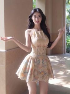 CHANGTONG | Elegant Slim Fit Floral Dress Summer