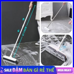 Cây Chà Sàn Nhà Tắm 2in1 Thiết Kế Đầu Chổi Và Gạt Gước - Chổi Lau Sàn Nước Chổi Chà Sàn Thông Minh Quét Nhà Sạch Mọi Góc Bẩn - Chổi Cọ Sàn Và Gạt Nước Đa Năng