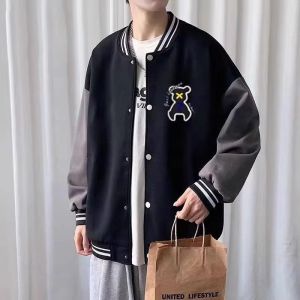 American Style Baseball Jacket Mens Spring Autumn Loose Student Sports Thin Outerwear Trendy Brand Handsome Couple Coat