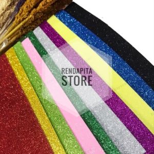 Busa Glitter/Foam Gabus Glitter Blink Kerajinan DIY isi 10 lembar/Busa ati Glitter