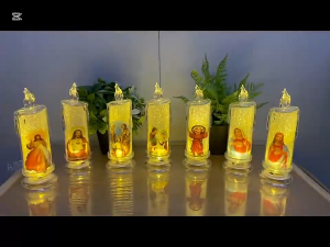Led Battery Operated Candle Flameless Candle Lamp Prayer Candle Devotional Religious [FREE BATTERY] Party Christmas Decor