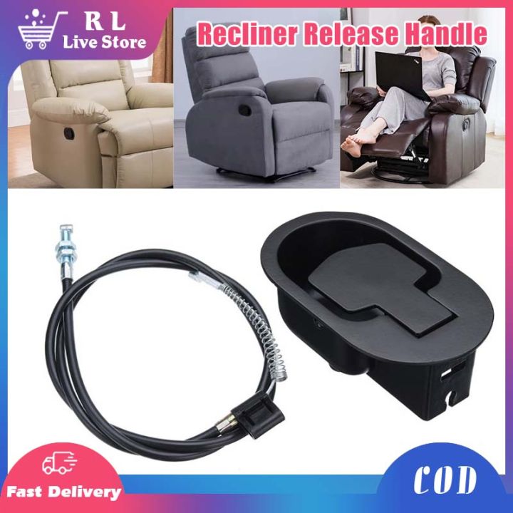 Universal Full Metal Sofa Recliner Release Pull Handle With Cable – Black, 1 Pack