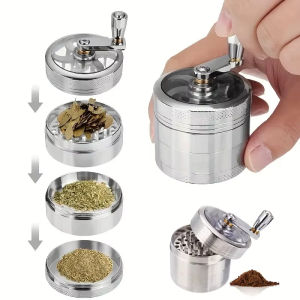 4-layer Tobacco Grinder 40MM Manual Metal Zinc Alloy Herb Mill Spice Crusher Smoke Grinder Hand Crank Miller Smoking Accessories