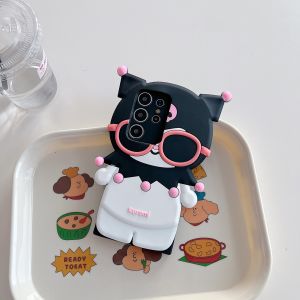 Sanrio | Lovely Glasses Kuromi Cartoon Phone Case For iPhone 17 16 15 14 13 12 11 Pro Max Plus 16e 17 Pro Air 6 7 8 Plus XS XR Women Case