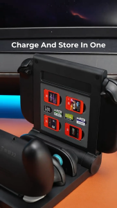 JSAUX Multi Controller Energy Station for Nintendo Switch 2 Charging Dock | 5-in-1 Fast Charger for 4 JoyCons & Pro Controller | Foldable Stand with Game & SD Card Storage | SG Stock
