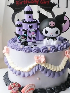 Cute 8.5cm Kuromi birthday cake decoration birthday cake topper gift.