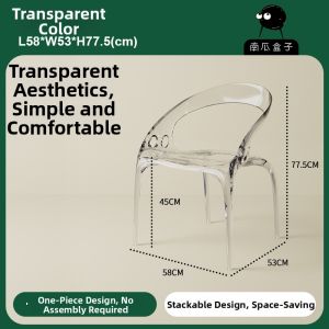 NANGUAHEZI | Clear Acrylic Stacking Chair Luxury