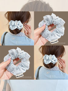 NING ZHOU | Lazy Style Blue Polka Dot Elegant Korean Hair Accessory