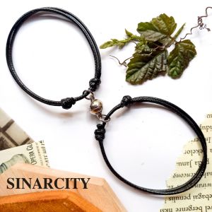 SC Gelang Magnet Tali Kulit Korea Hitam | Gelang Couple Magnet | Gelang Tali Polos Waterproof | COD | Harga Per 2 Pcs Gelang | Gelang Couple Pasangan | Gelang Persahabatan | Gelang Hitam Trend | Gelang Magnet Murah Viral | Gelang Viral Aesthet |Gelang BTS