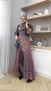 Dress Tutu Essensial Biya - Setelan 2In1 Kondangan Wanita - Setelan Kebaya Tutu Motif - Demore