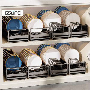 GSlife Carbon Steel Pull-Out Basket | Auto-Drying Pinggan | Solusyon sa Magulo at Basang Cabinet | Sliding Slide | Home Cupboard Storage Shelves Kitchen Cabinet Countertop Dish Rack Organizer with Drainer Racks