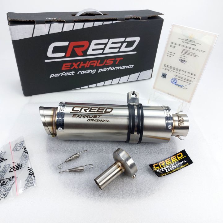 Knalpot racing CREED EXHAUST LONG slencer silincer only inlet 50mm