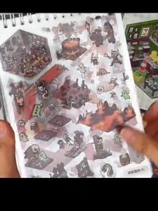 พร้อมส่งMiniature ฉากคอลเลกชันหนังสือขนาดใหญ่สติกเกอร์ภูมิทัศน์ Immersive diy Decompression 3d สามมิติ Hut ธีมการก่อการร้ายขนาดเล็ก