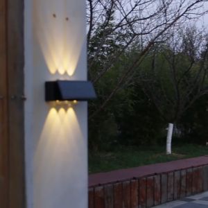 Warmtaste6 Led Solar Wall Lamp Outdoor Waterproof Automatic Sensor Garden Light Fence Lights for House Balcony Gate Yard Decoration Lamp
