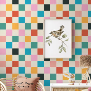 Colorful Personalized Squares Stylish Wallpaper Cabinets Wardrobe Bedroom Living Room Removable Home Decor Mural Waterproof