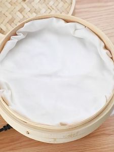 6Pcs Breathable Bamboo Steamer Cloth Steamed Rice Dumplings Baozi with Non-Stick Gauze Filter Drawer Yarn Fabric Steamer