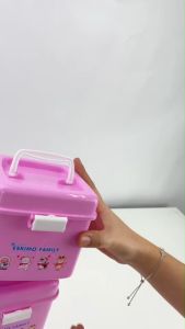 ผลิตภัณฑ์ LC6 นอกจากที่น่ารัก กล่องเก็บของ Eskimo ที่ใส่ของ กล่องหูหิ้ว และ ฝาล็อค ฝั่งฟ้า ชมพู และม่วง