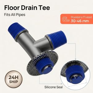 Universal Washing Machine Floor Drain Tee Connector Iwas-Baho Anti-Overflow Sewer Hose Adapter Sink Drain Joint