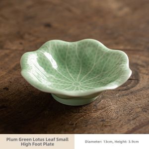 Retro Zen Style Lotus Design Fruit Snack Plate