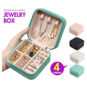Jewelry Storage Box Zipper Portable Travel Jewelry Box Velvet Jewelry Organizer