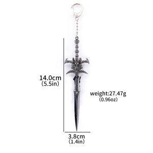 World Of Warcraft Frostmourne Weapon Keychain Lich King Alloy Sheep Head Swords Game Peripheral Keychain For Fans Jewelry Gifts
