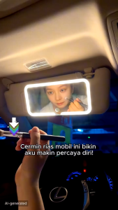 GTB Kecerahan Yang Dapat Disesuaikan Cermin Makeup Dengan Lampu Led Layar Sentuh Dapat Disesuaikan Untuk Sun Visor Mobil R1301