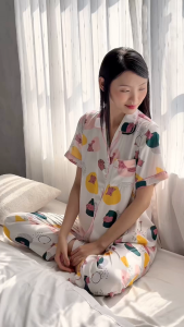 VIBES Đồ bộ Pijama dài Lụa Latin Jardin Long Py Set