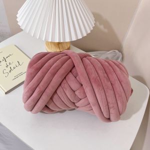 Cute-Ghost ไหมพรมเส้นใหญ่ สีล้วน นุ่ม สำหรับการถัก มือถัก DIY เส้นด้ายไหมพรมเส้นใหญ่ หนานุ่ม ผ้าห่มถัก โครเชต์