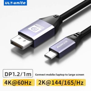 Type-C to DP Cable 1.4 Adapter 1.2 Connection 4K Conversion 2K/360/240/180Hz Interface DisplayPort Thunderbolt 4/5 Port External Monitor Notebook Computer USB-C Interface