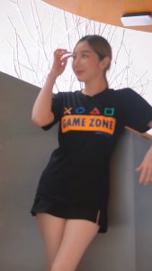 (พร้อมส่ง) เสื้อยืด READY TO PLAY - ผ้าคอตตอน 100% สกรีนสีจมติดแน่นทนนาน