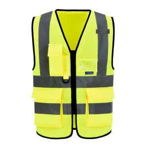 AYKRM 21 Colour XS-8XL)Hi Vis Viz High Visibility Reflective Zip Pocket Security Waistcoats Jacket Workwear Vests