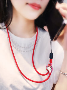 Adjustable Long Length Student Necklace Rope Key Phone Tag Anti-Lost Lanyard Cute Cartoon Doll Hanging Decoration Lightweight Durable Weaving Chain